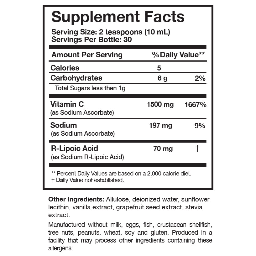 C-RLA™ Vanilla Caramel – Liposomal Vitamin C Researched Nutritionals
