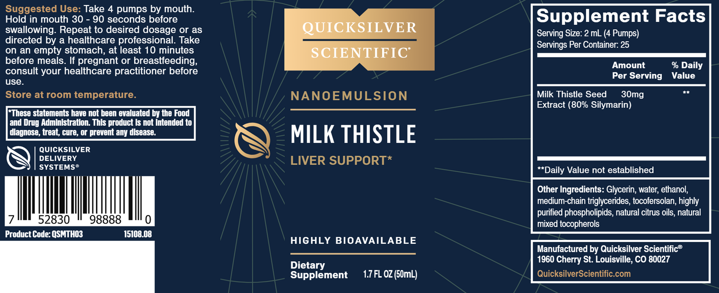 Milk Thistle Nanoemulsified 1.7 oz by Quicksilver Scientific