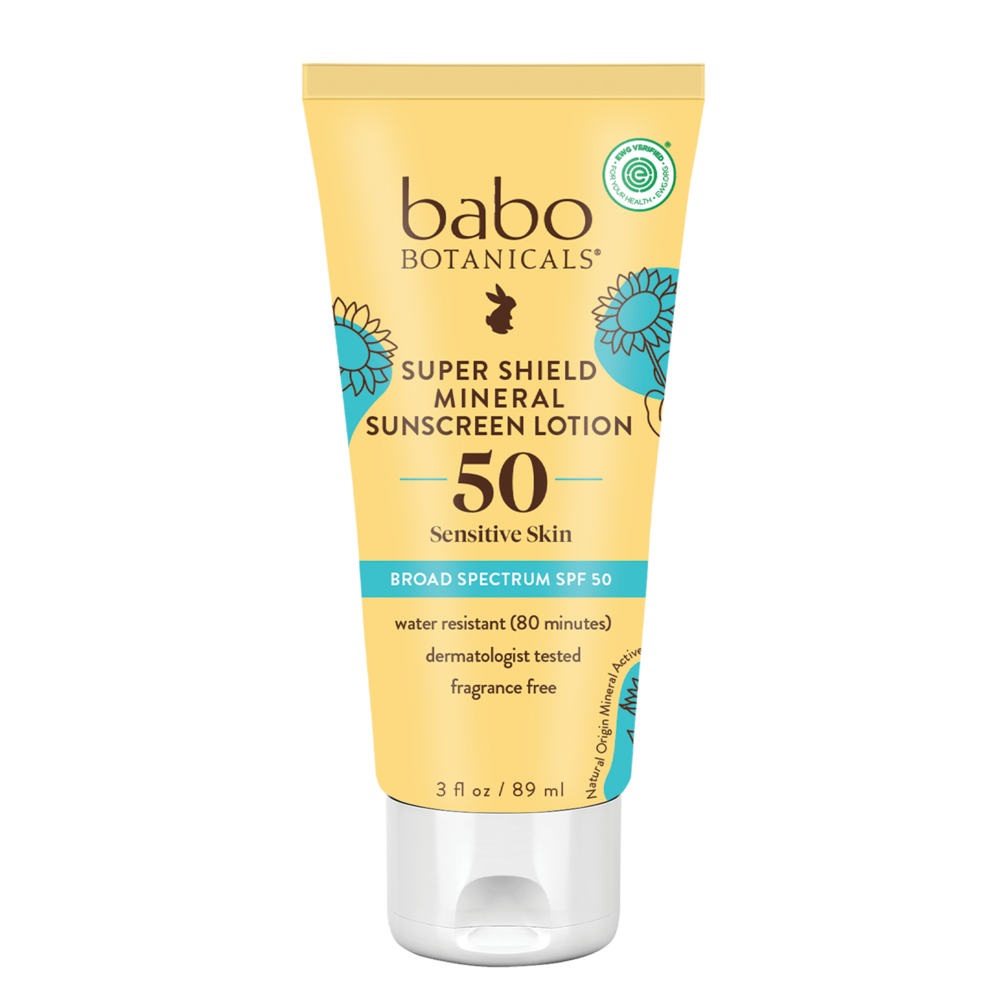 Super Shield Mineral Sunscreen Lotion SPF50 Babo Botanicals