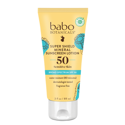 Super Shield Mineral Sunscreen Lotion SPF50 Babo Botanicals