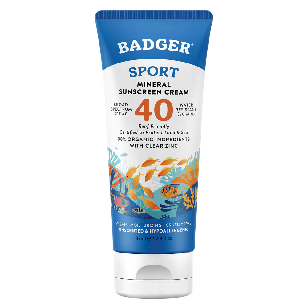Badger SPF 40 Sport Mineral Sunscreen Cream Badger