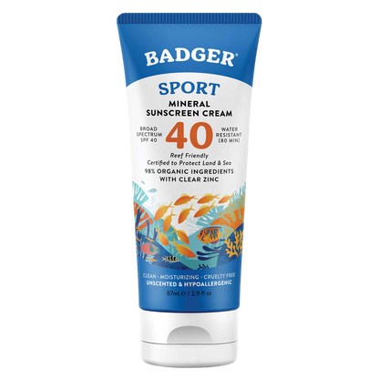Badger SPF 40 Sport Mineral Sunscreen Cream Badger