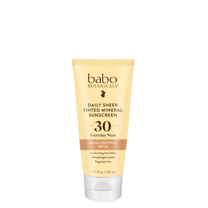 Daily Sheer Tinted Mineral Sunscreen Lotion SPF30 - Natural Glow Babo Botanicals