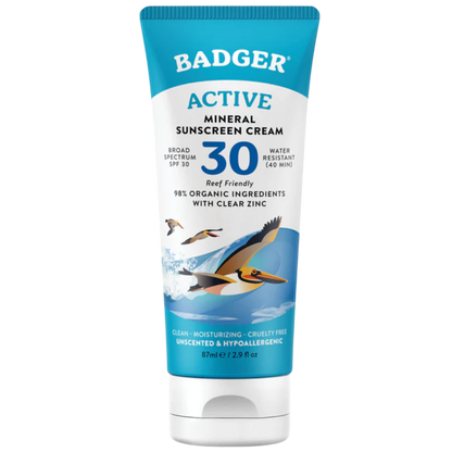 SPF 30 Clear Zinc Sunscreen Cream Badger