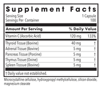 TG 100 Natural Glandulars by Allergy Research Group