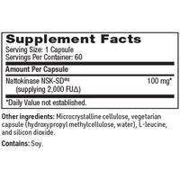 Nattokinase NSK-SD 60 caps by Klaire Labs