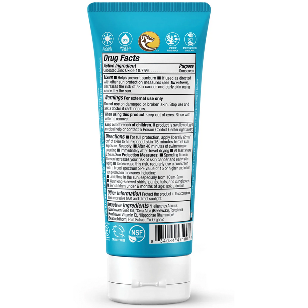 SPF 30 Clear Zinc Sunscreen Cream Badger