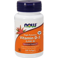 Vitamin D-3 2000 IU 240 softgels by NOW