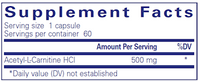Acetyl-L-Carnitine 500 mg 60 vcaps by Pure Encapsulations