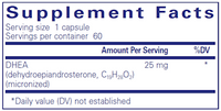 DHEA (micronized) 25 mg 60 vcaps by Pure Encapsulations
