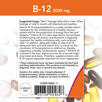 B-12 5000 mcg 60 loz by NOW