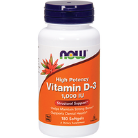 Vitamin D-3 1000 IU 180 softgels by NOW