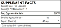 Betaine HCL/Pepsin by Thorne Research