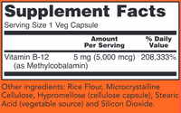 Methyl B-12 5,000 mcg 90 vegcaps by NOW