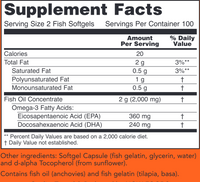 Omega-3 Molecularly Dist 200 softgels by NOW