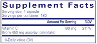 Ascorbyl Palmitate 450 mg 180 vegcap by Pure Encapsulations