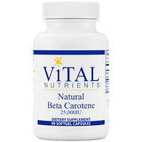 Natural Beta Carotene 25000 90 softgel by Vital Nutrients